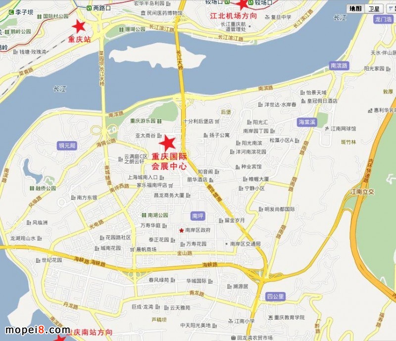 到重慶國(guó)際會(huì)展中心的交通地圖