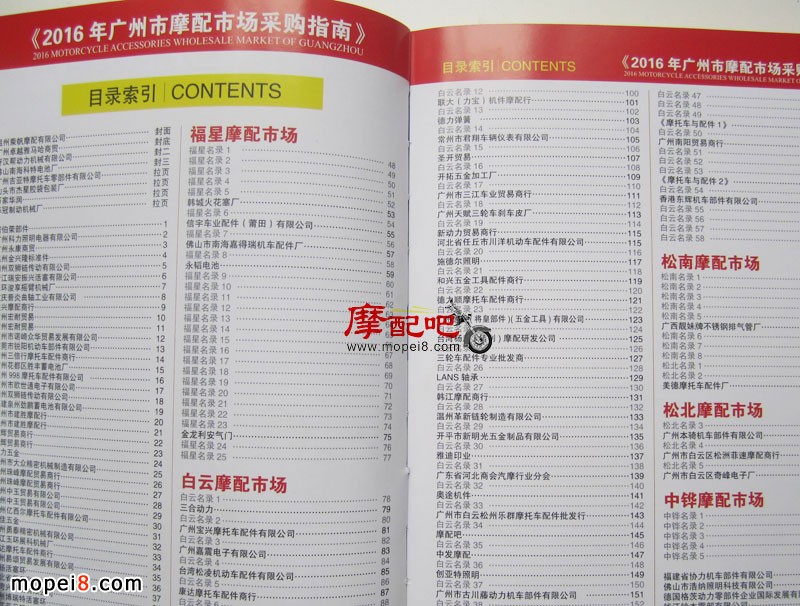 廣州摩托車(chē)配件市場(chǎng)導(dǎo)購(gòu)手冊(cè)目錄